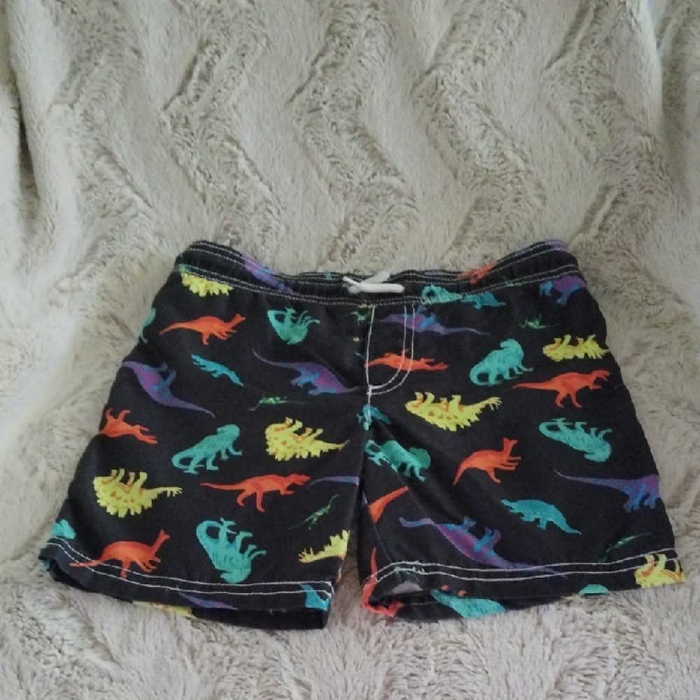 Carter's Black Multicolor Dinosaur Print Trunks